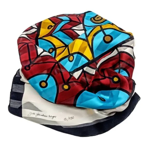 RARE Vintage Jale Yılmabaşar Ertugan Ltd Edition Vakko Silk Scarf